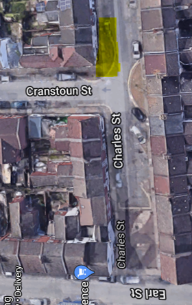 Location of Charles Street build-out on a map.
